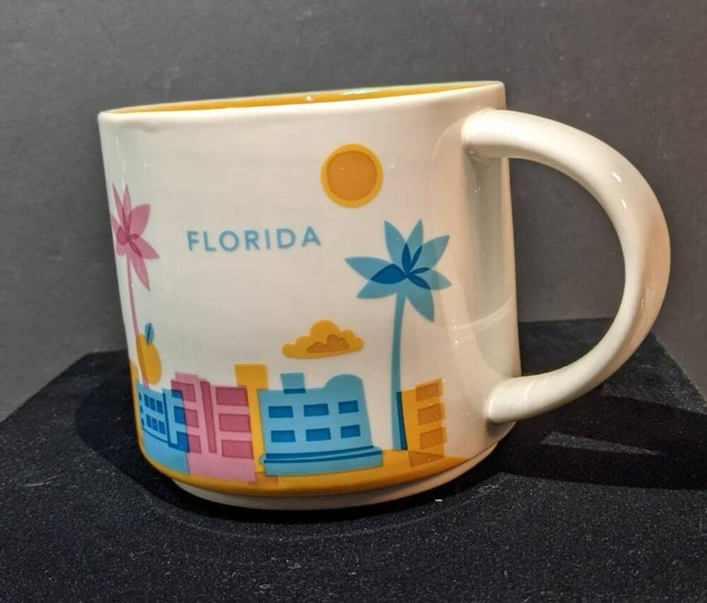 Starbucks Collectible Florida State You Are Here Coffee Mug Flamingo Sunshine